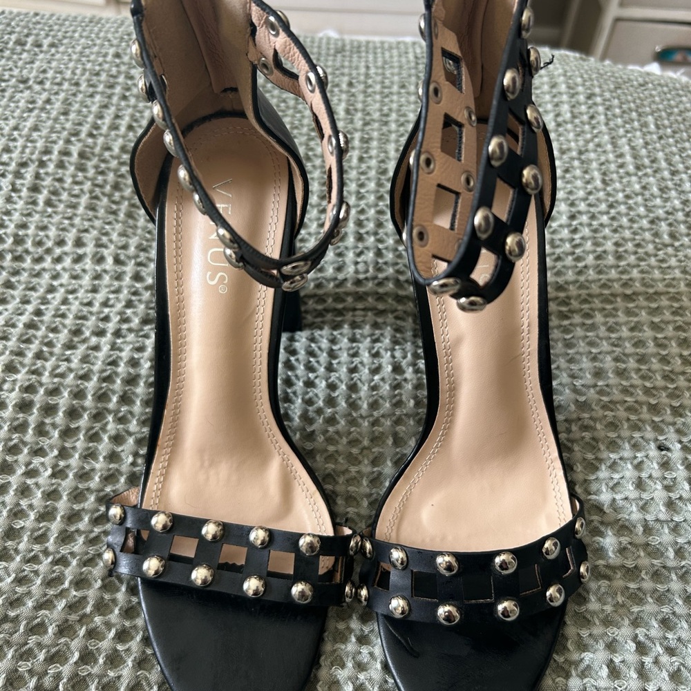 Women's Black Studded Sandals